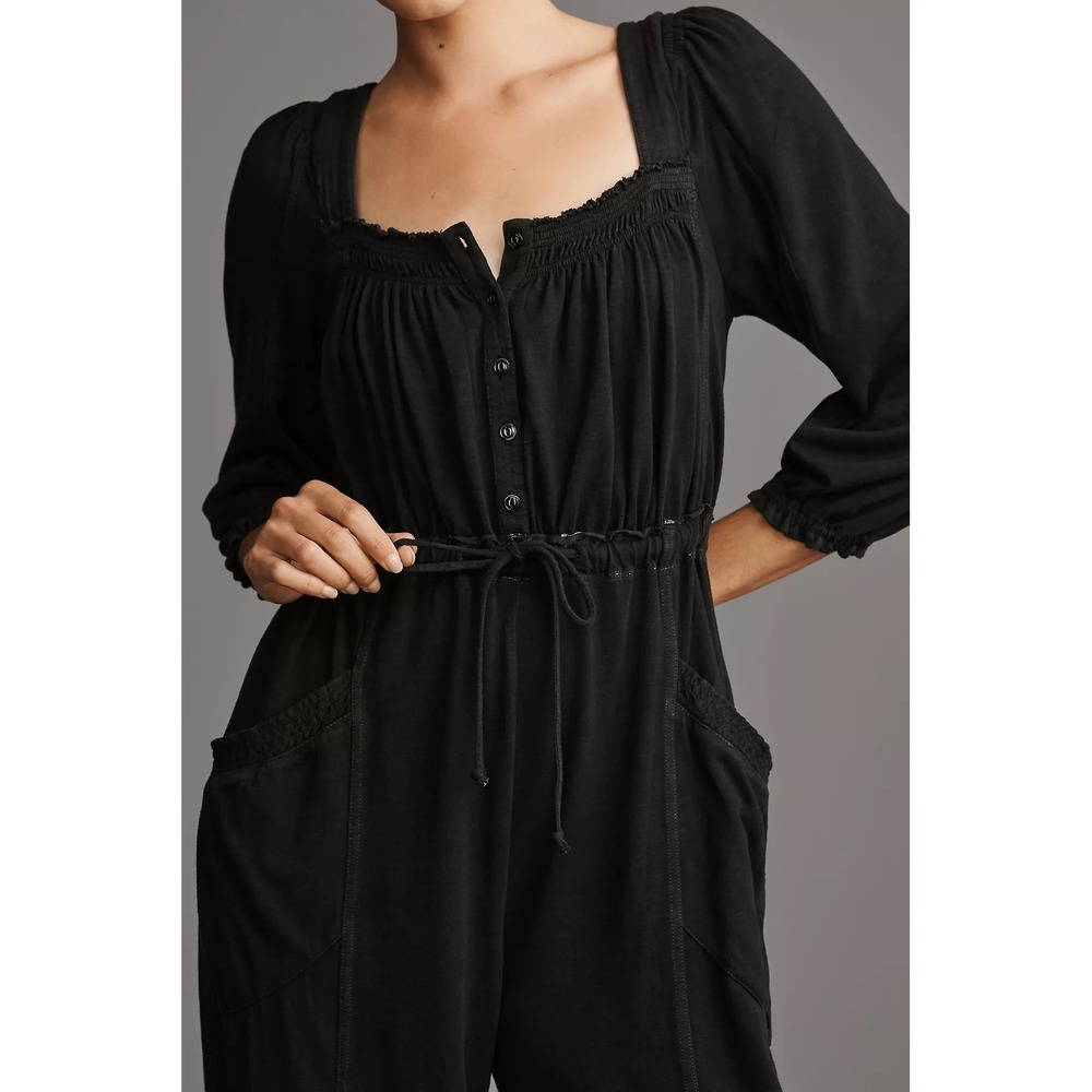 Daily Practice Anthropologie Mayotte Jumpsuit Black Long Sleeve Boho Size S - Picture 10 of 10